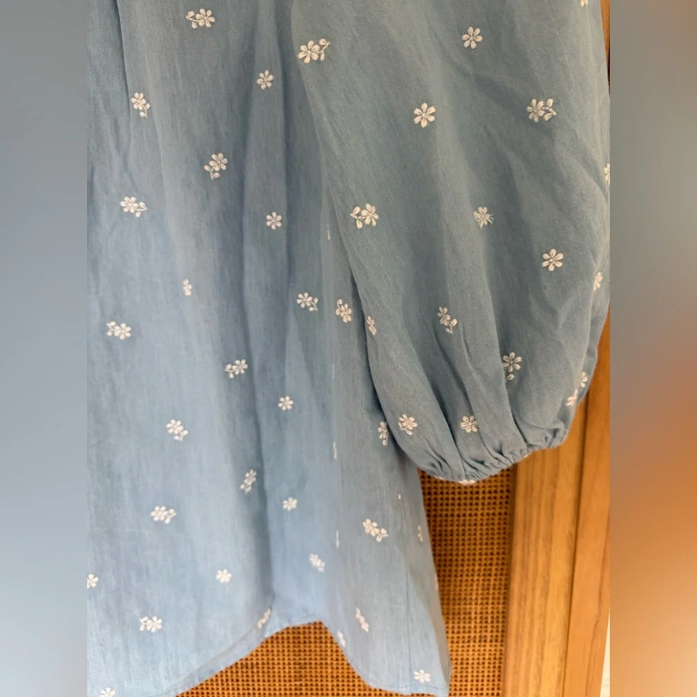 Sezane Kellia Blouse in Denim size 6 NWT 100% cotton - Picture 8 of 16